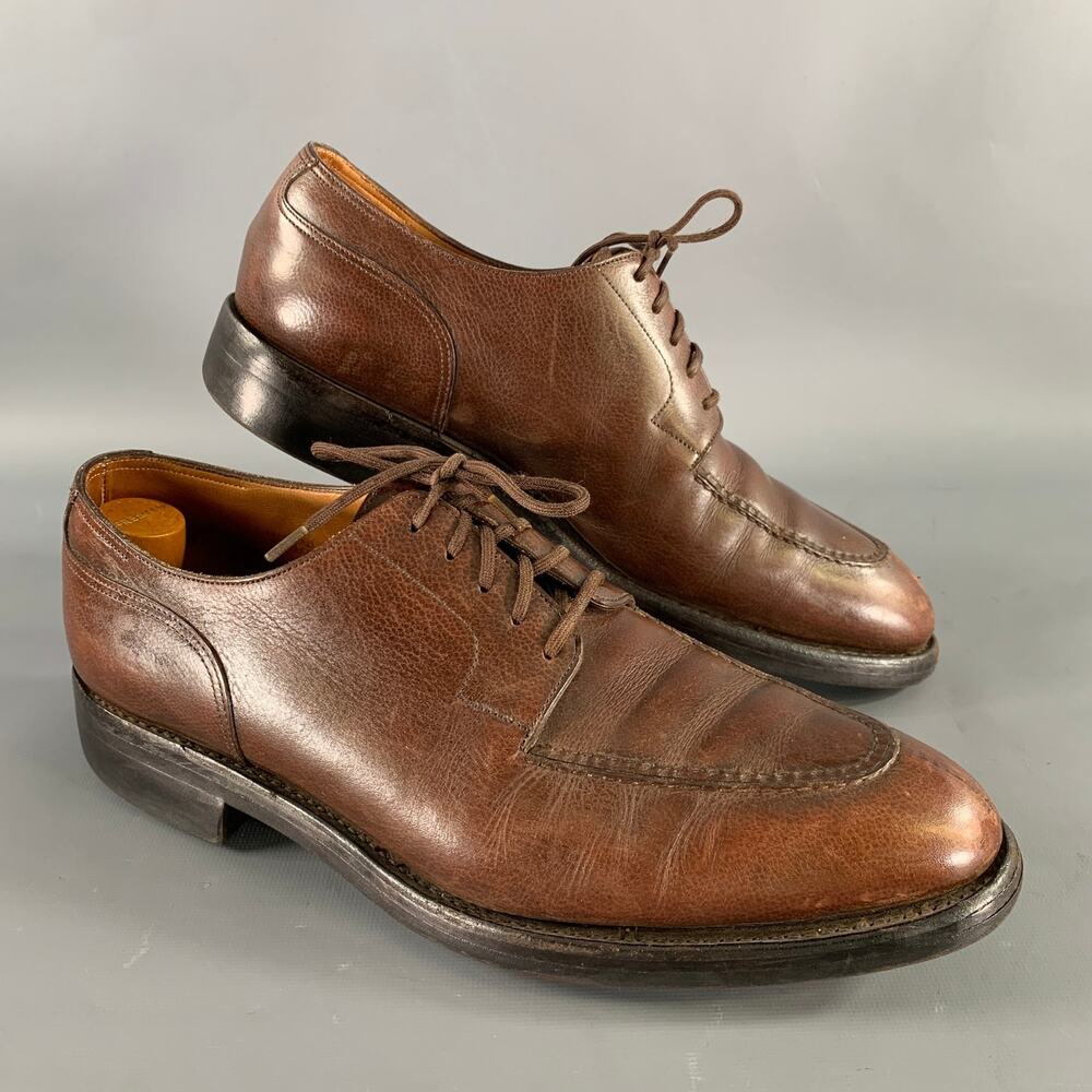 JOHN LOBB Size 9 Brown Leather Split Toe Lace Up Shoes